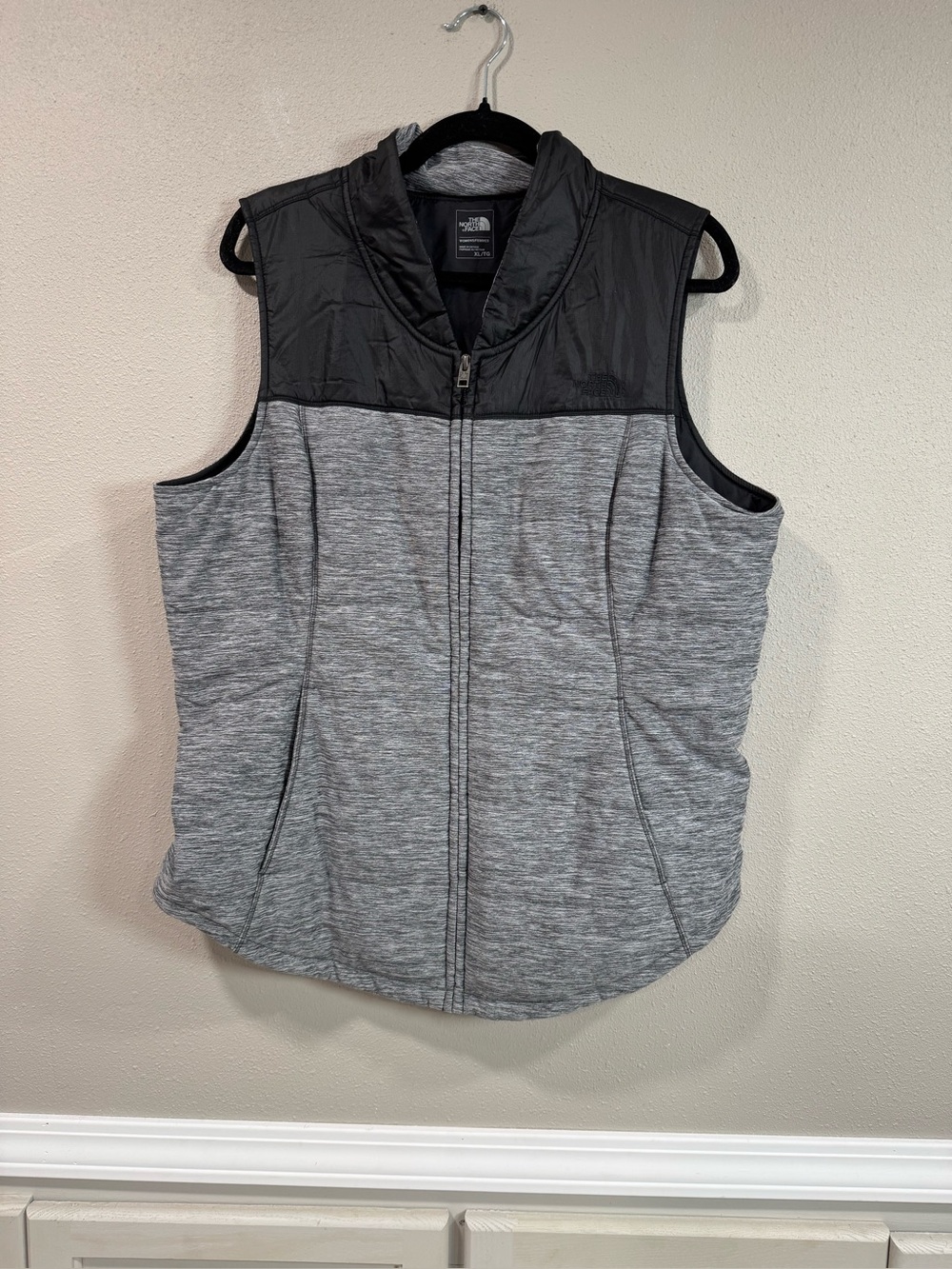 The North Face Grey Quilted Zip Vest